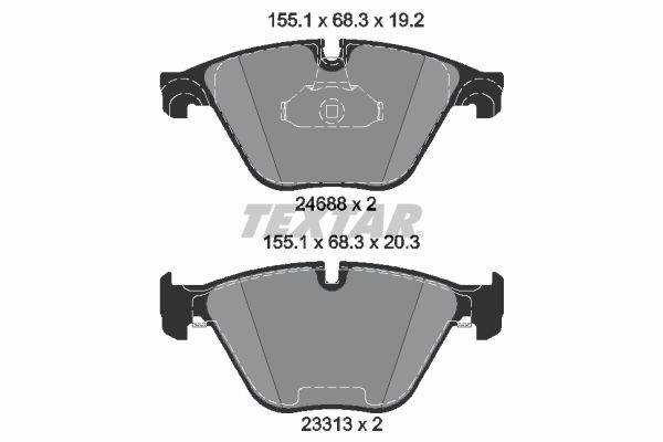 TEXTAR Brake pad set BMW 2468801 2449266,34112449266,34116775314 34116798190,34116850885,34116850886,34116871557,34118847063,6775314,6798190,6850885