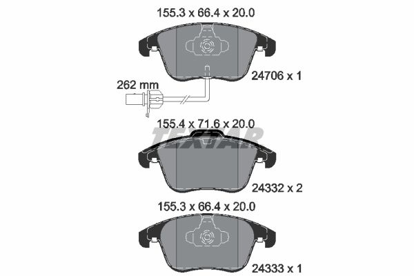 TEXTAR Brake pad set AUDI 2470601 8K0698151A,8K0698151F,8K0698151P L8K0698151A,L8K0698151F,101444179,8K0698151A,8K0698151F,8K0698151A,8K0698151F