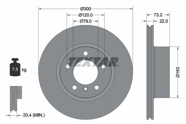 TEXTAR Brake disc internally vented 92238505 Brake rotor,Brake discs BMW,1 Schrägheck (F20),3 Touring (F31),3 Limousine (F30, F80),4 Gran Coupe (F36)