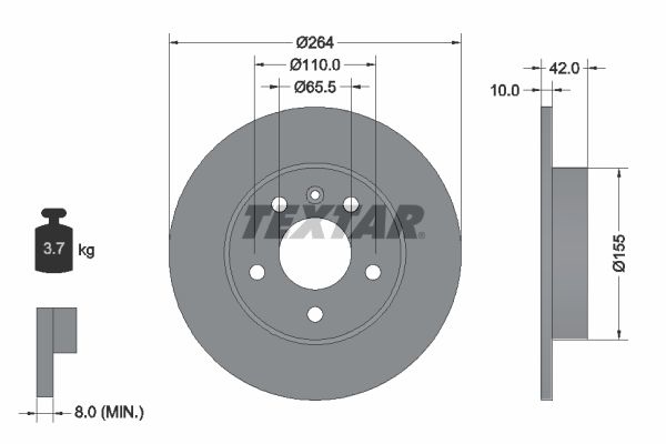 TEXTAR Brake disc OPEL,CHEVROLET,VAUXHALL 92092103 569109,9117772,95526658 Brake rotor,Brake discs,Brake rotors 98200092101PRO,90575113,9117772