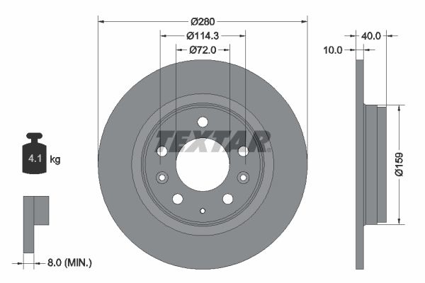 TEXTAR Brake disc MAZDA,ISUZU,BESTURN (FAW) 92125603 5DA033251,B69926251,G25Y26251 Brake rotor,Brake discs,Brake rotors G25Y26251A,GF3Y26251,GFYY26251