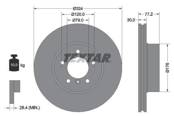 TEXTAR Brake disc BMW 92122605 34116753221,34116767269,34116864905 Brake rotor,Brake discs,Brake rotors 34116864906,6753221,6767269,6864905,6864906