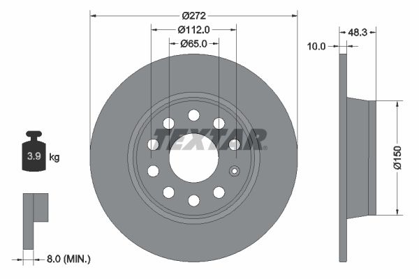 TEXTAR Brake disc VW,AUDI,FORD 92224903 1K0615601AA,5N0615301,5Q0615601D Brake rotor,Brake discs,Brake rotors 5QD615601A,L5QD615601A,2587070,5N0615301
