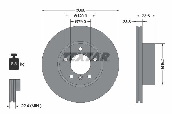 TEXTAR Brake disc BMW 92137705 34116764643,34116772669,34116854998 Brake rotor,Brake discs,Brake rotors 6764643,6772669,6854998,98200137701PRO