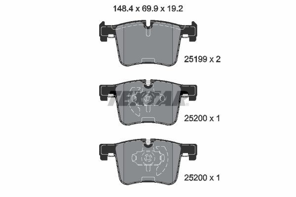 TEXTAR Brake pad set BMW 2519901 2456867,2456868,2464194 34106799801,34106856191,34106859181,34106859182,34112456867,34112456868,34112464194,4073936