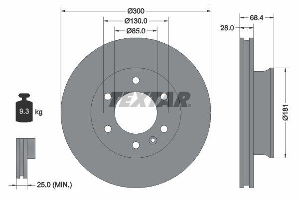 TEXTAR Brake disc VW,MERCEDES-BENZ 93143203 2E0615301,9064210012,9064210112 Brake rotor,Brake discs,Brake rotors 9064210212,9074210100,907421010007
