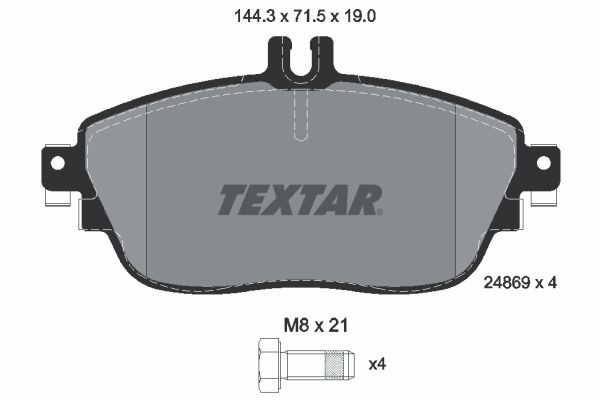 TEXTAR Brake pad set MERCEDES-BENZ,INFINITI 2486901 101223269,410605DA0A,410605DA0B 41060HG00C,0004203002,0004209104,0064204620,0064204720,0064208520