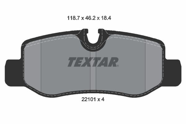 TEXTAR Brake pad set Q+ prepared for wear indicator 2210101 Brake pads,Brake pad set, disc brake MERCEDES-BENZ,V-Klasse (W447),VITO Kasten (W447)