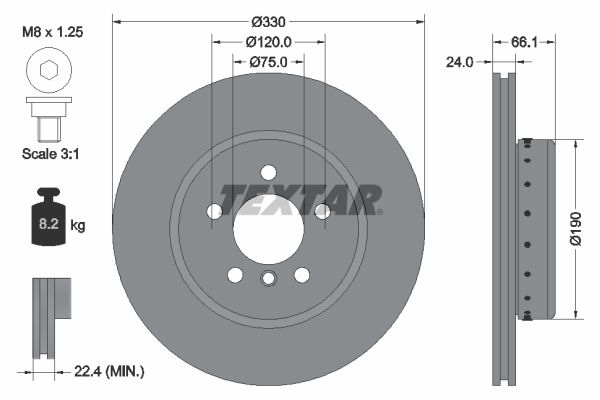 TEXTAR Brake disc BMW 92265825 34106883506,34116794429,34116896652 Brake rotor,Brake discs,Brake rotors 6794429,6883506,6896652,98200265801PRO