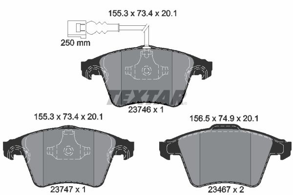 TEXTAR Brake pad set VW 2374602 7H0698151,7H0698151A,JZW698151Q 7H0698151,7H0698151A,JZW698151Q,7H0698151,7H0698151A,JZW698151Q,6002453,2374620105