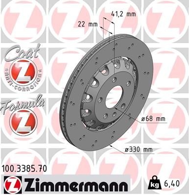 Brake Disc FORMULA Z BRAKE DISC 100.3385.70 Zimmermann