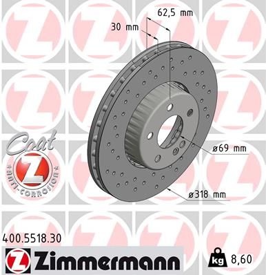 ZIMMERMANN Brake disc FORMULA S two-part brake disc 400.5518.30 Brake rotor,Brake discs MERCEDES-BENZ,C-Klasse T-modell (S205)