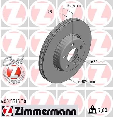 ZIMMERMANN Brake disc FORMULA S two-part brake disc 400.5515.30 Brake rotor,Brake discs MERCEDES-BENZ,C-Klasse T-modell (S205)