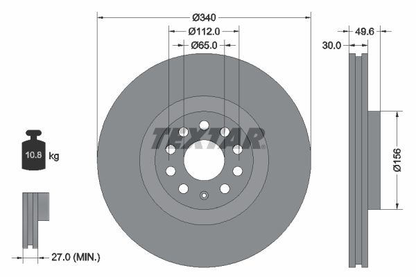 TEXTAR Brake disc VW,AUDI,SKODA 92229805 1K0615301AD,3C0615301C,5Q0615301C Brake rotor,Brake discs,Brake rotors 5Q0615301G,8S0615301,8S0615301D