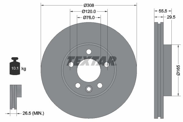 TEXTAR Brake disc VW 92279505 7E0615301D,7H0615301D,JZW615301E Brake rotor,Brake discs,Brake rotors 7E0615301D,7H0615301D,JZW615301E,7E0615301D