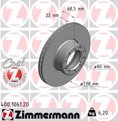 Brake Disc COAT Z 400.1061.20 Zimmermann