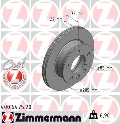 Brake Disc COAT Z 400.6475.20 Zimmermann