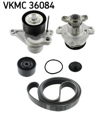 SKF Water Pump + V-Ribbed Belt Kit RENAULT,NISSAN VKMC 36084 119202462R,119230802R,11923802R  31110R5AY01,1172000Q1T,1172000Q5C,1172000Q9E,1172000Q9M