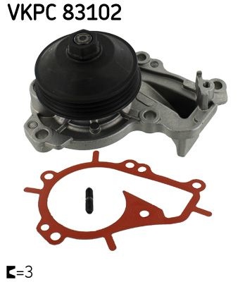 SKF Water pump for V-ribbed belt use VKPC 83102 Engine water pump,Water pump for engine OPEL,PEUGEOT,TOYOTA,Corsa F,Crossland X (P17)