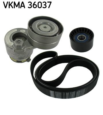 SKF V-ribbed belt set RENAULT,NISSAN VKMA 36037 MW30621284,MW30638574,MW30638633 MW31251096,1172000Q1V,1172000Q5L,11720AW300,1175000Q0C,1175000Q0J