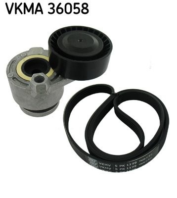 SKF V-ribbed belt set VKMA 36058 Serpentine belt kit,Auxiliary belt kit RENAULT,NISSAN,CLIO II (BB0/1/2_, CB0/1/2_),SCÉNIC II (JM0/1_),KANGOO (KC0/1_)