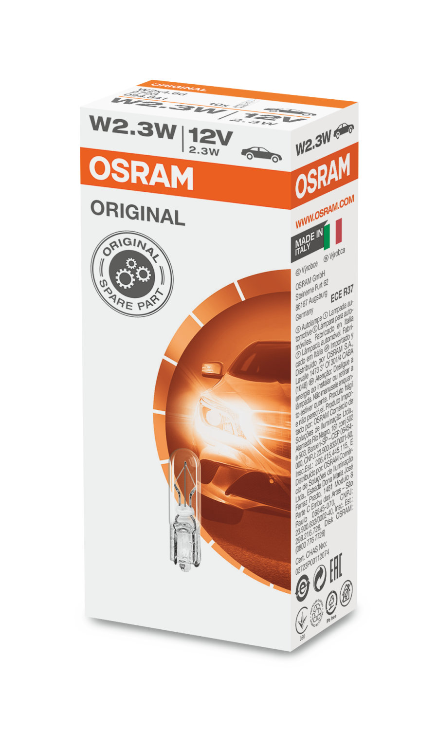 OSRAM Bulb 2723 VW,AUDI,MERCEDES-BENZ,POLO (9N_),Transporter IV Bus (70B, 70C, 7DB, 7DK, 70J, 70K, 7DC, 7DJ)