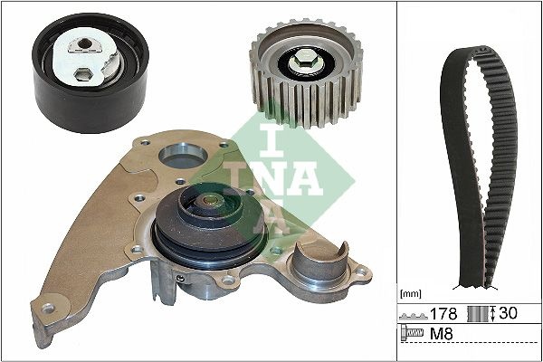 INA Water Pump + Timing Belt Kit FIAT,IVECO 530 0232 30 500371975,500388688,500390458 504010846,504033770,504076915,504183759,5802473355,71771581