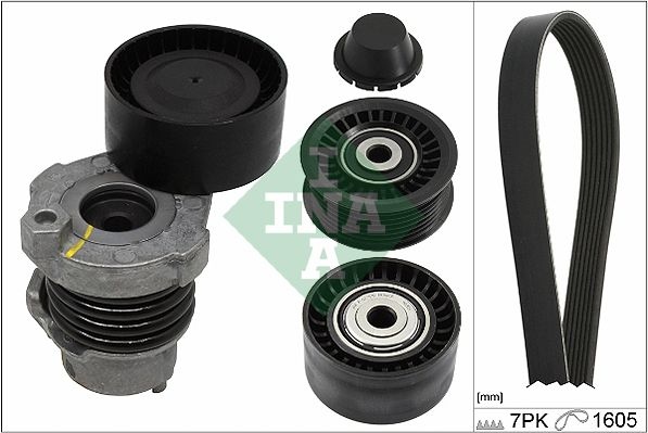 INA V-ribbed belt set Check alternator freewheel clutch & replace if necessary 529 0194 10 Serpentine belt kit,Auxiliary belt kit RENAULT,NISSAN,DACIA