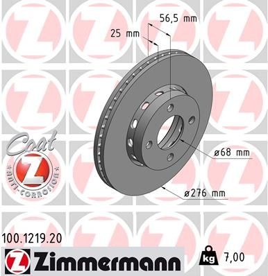 Brake Disc COAT Z 100.1219.20 Zimmermann