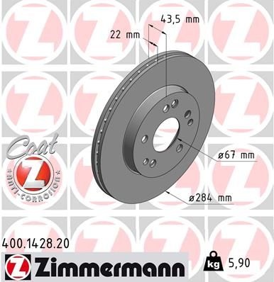 Brake Disc COAT Z 400.1428.20 Zimmermann