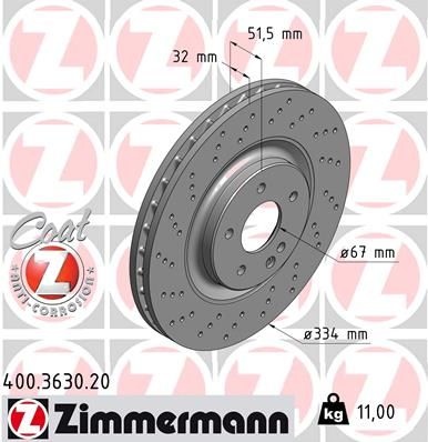 Brake Disc COAT Z 400.3630.20 Zimmermann