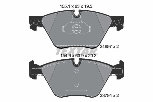 TEXTAR Brake pad set BMW 2469701 2449269,34112449269,34116775310 34116796844,34116856591,34116858047,3411685804701,3411685804702,34116872632,5804701