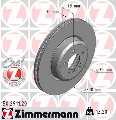 ZIMMERMANN Brake disc internally vented 150.2911.20 Brake rotor,Brake discs BMW,3 Touring (F31),3 Limousine (F30, F80),4 Gran Coupe (F36),3 GT (F34)