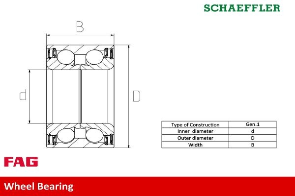 FAG Wheel bearing kit Photo corresponds to scope of supply 713 6100 80 Wheel hub bearing,Wheel bearing VW,AUDI,SKODA,PASSAT Variant (3B6),PASSAT (3B3)