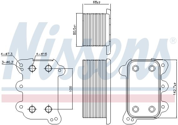 Oil Cooler, engine oil 90746 Nissens