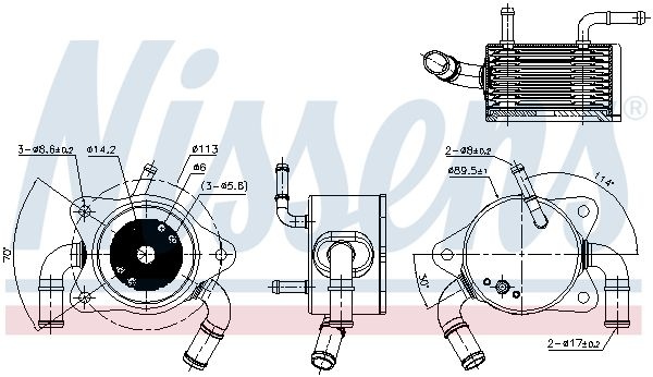 Oil Cooler, Automatic Transmission 91180 Nissens