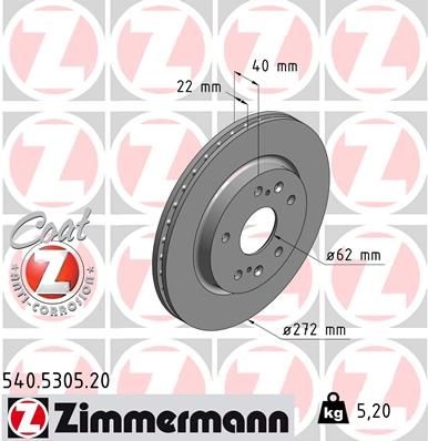 ZIMMERMANN Brake disc SUZUKI 540.5305.20 5531170L00,5531170L00000,5531172L00 Brake rotor,Brake discs,Brake rotors 55311B77M00N,55311M60M00