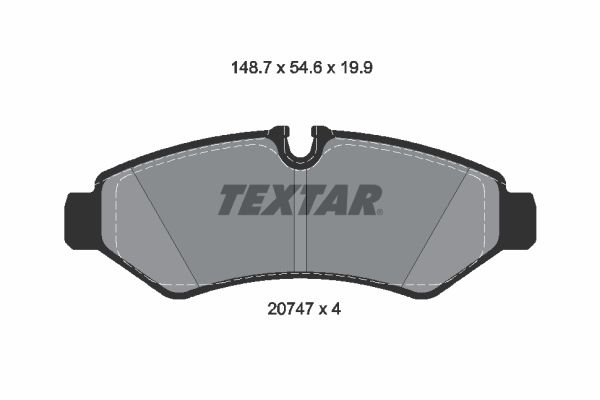 TEXTAR Brake pad set Q+ prepared for wear indicator 2074701 Brake pads,Brake pad set, disc brake MERCEDES-BENZ,Sprinter 3,5-T Kastenwagen (907, 910)