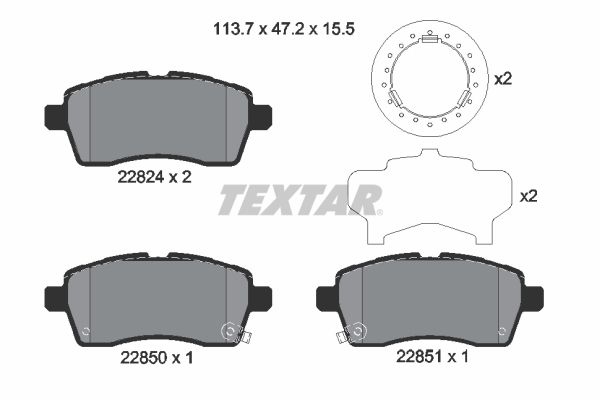 TEXTAR Brake pad set prepared for wear indicator 2298801 Brake pads,Brake pad set, disc brake MERCEDES-BENZ,A-Klasse (W177),B-Klasse (W247)