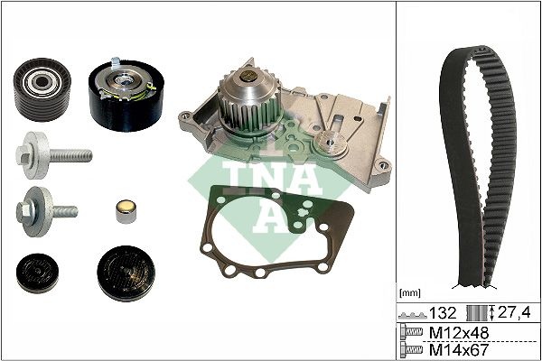 INA Water Pump + Timing Belt Kit with water pump 530 0639 30 RENAULT,Clio III Schrägheck (BR0/1, CR0/1),TWINGO II (CN0_),MEGANE III Grandtour (KZ0/1)