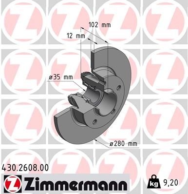 Brake Disc 430.2608.00 Zimmermann