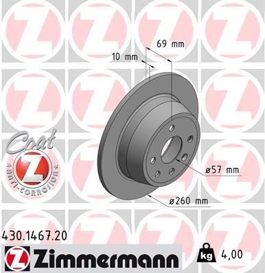 Brake Disc COAT Z 430.1467.20 Zimmermann