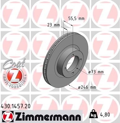 Brake Disc COAT Z 430.1457.20 Zimmermann