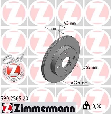 Brake Disc COAT Z 590.2565.20 Zimmermann