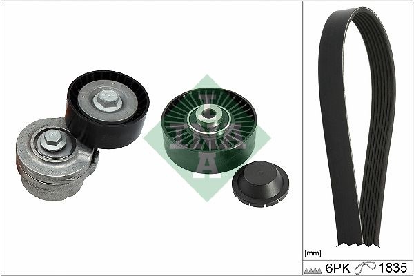 INA V-ribbed belt set Check alternator freewheel clutch & replace if necessary 529 0498 10 Serpentine belt kit,Auxiliary belt kit,Doblo Cargo (223_)