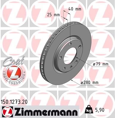 Brake Disc COAT Z 150.1273.20 Zimmermann