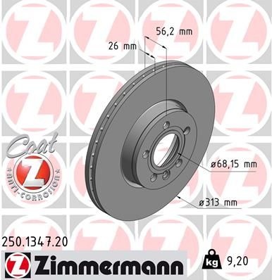 Zimmermann Ford Galaxy I (Wgr) Brake Disc Coat Z 250.1347.20 250134720 New