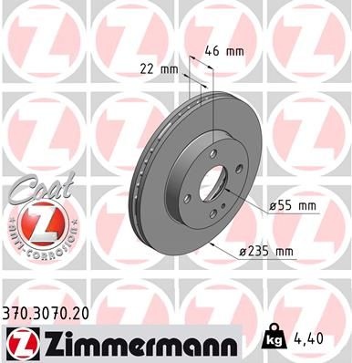 Brake Disc COAT Z 370.3070.20 Zimmermann