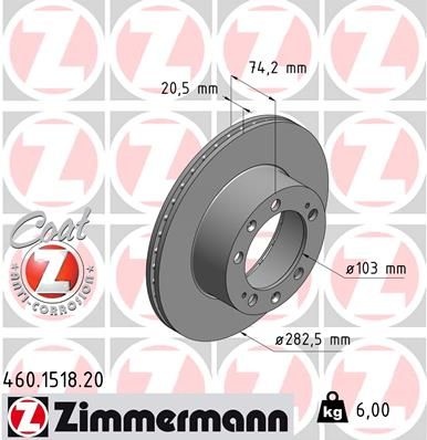 Brake Disc COAT Z .1518.20 Zimmermann