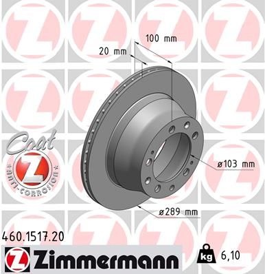 Brake Disc COAT Z .1517.20 Zimmermann